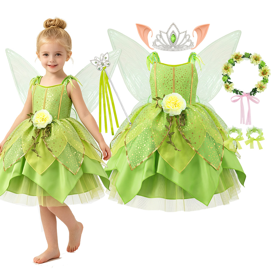 Glitter Tablecloth - Robe de fée verte à fleurs