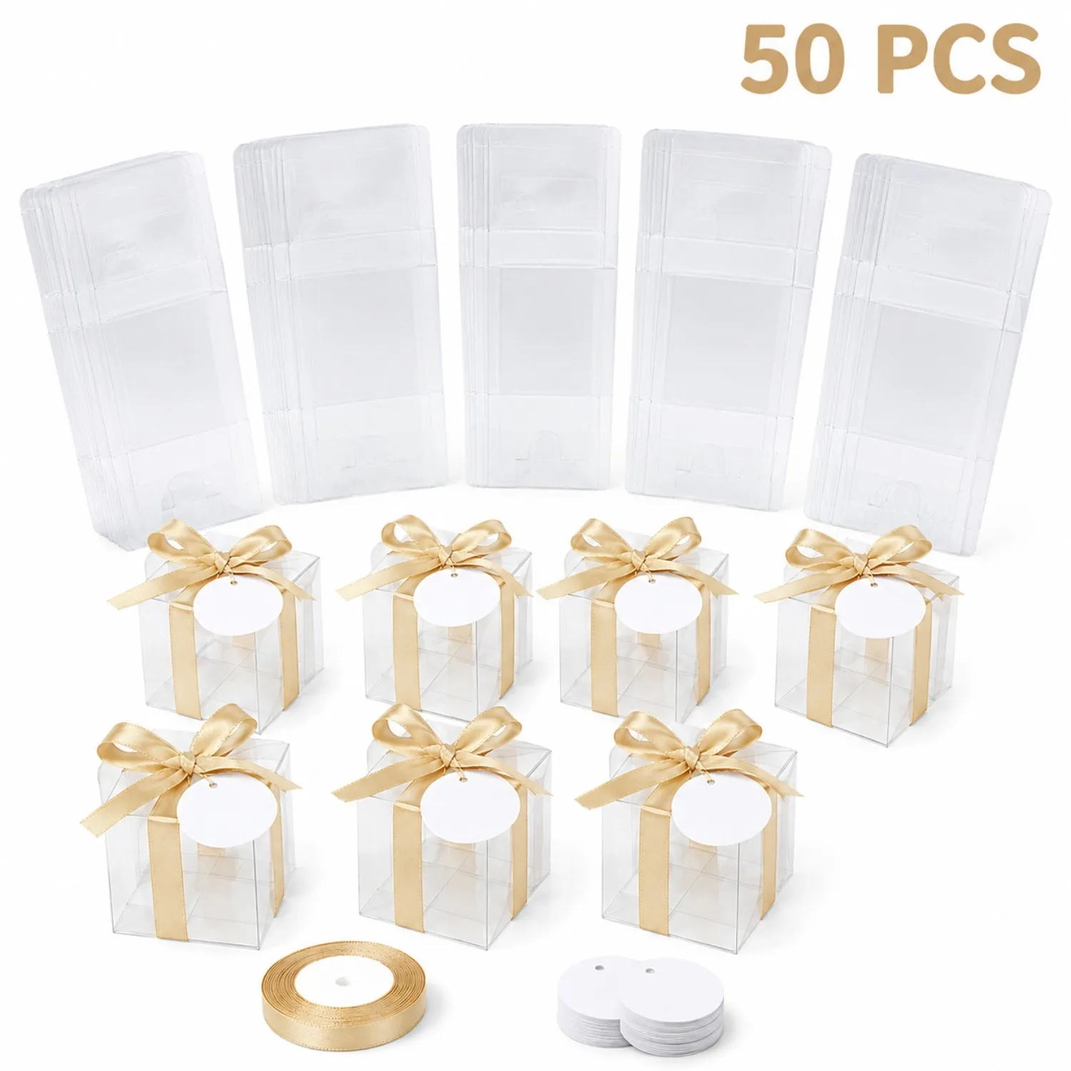 Event Party Box - 20/50 boîtes cadeaux transparentes avec fil