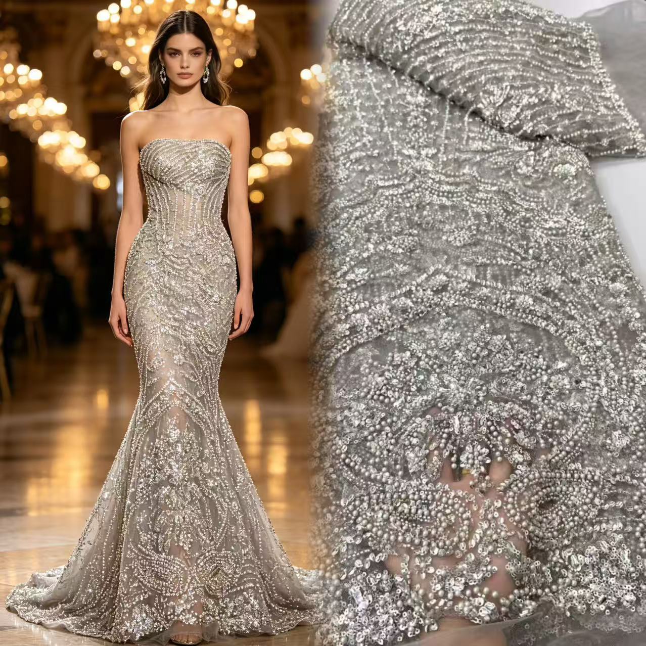 Glitter Tablecloth - Dentelle en tulle français de luxe