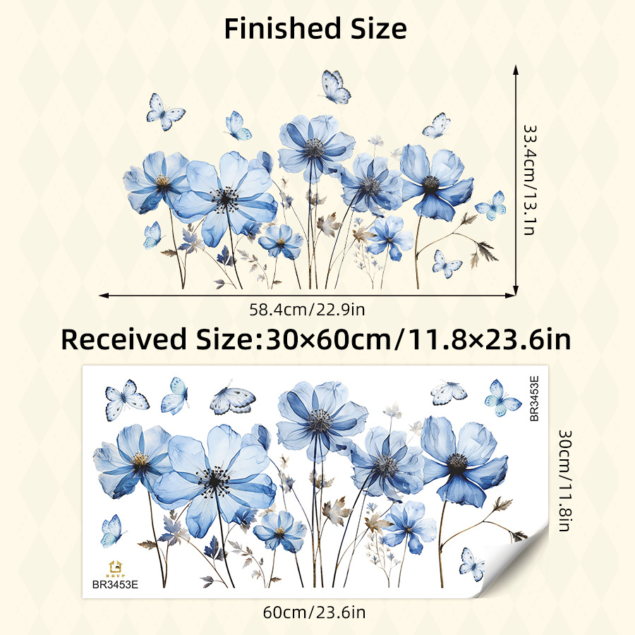 Autocollant mural papillon ble - Flower Wall Panel avis et prix