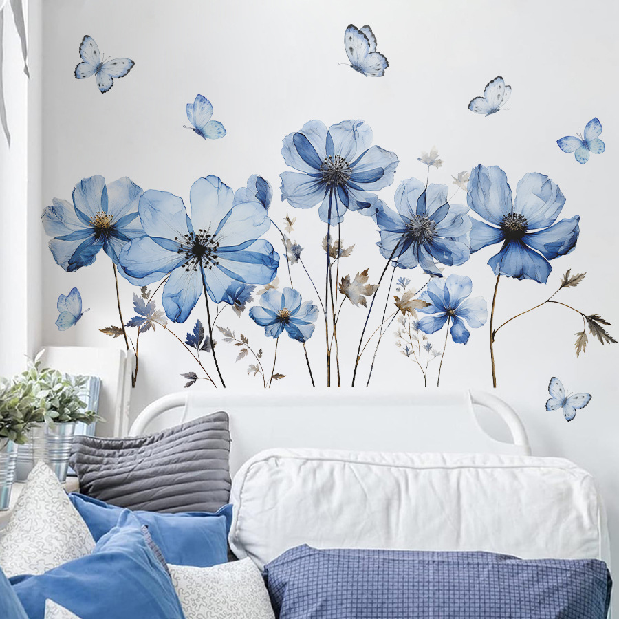 Autocollant mural papillon ble - Flower Wall Panel avis et prix